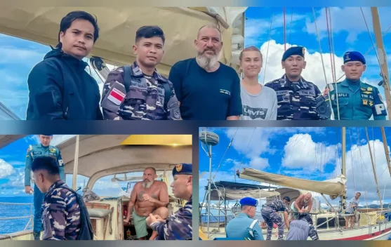 Lanal Melonguane Periksa Kapal Yacht Asing di Talaud