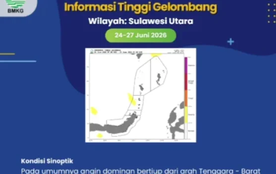 BMKG Maritim Bitung Keluarkan Peringatan Dini Gelombang Tinggi di Perairan Sulut