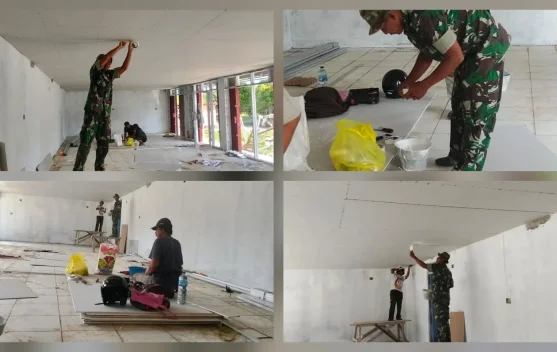TNI dan Warga Bahu-Membahu Bangun Koperasi Merah Putih