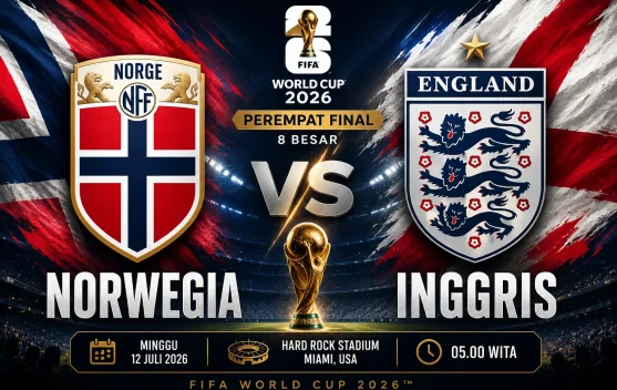Prediksi Skor: Norwegia vs Inggris di Perempat Final Piala Dunia 2026