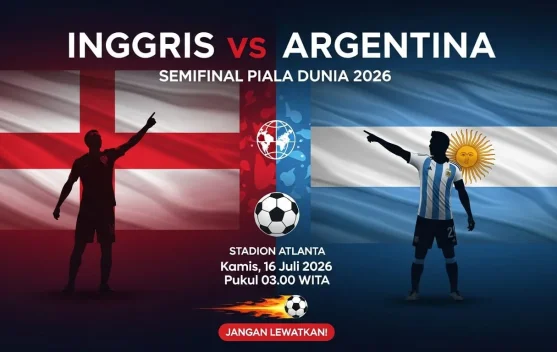 Prediksi Skor : Inggris vs Argentina Semifinal Piala Dunia 2026