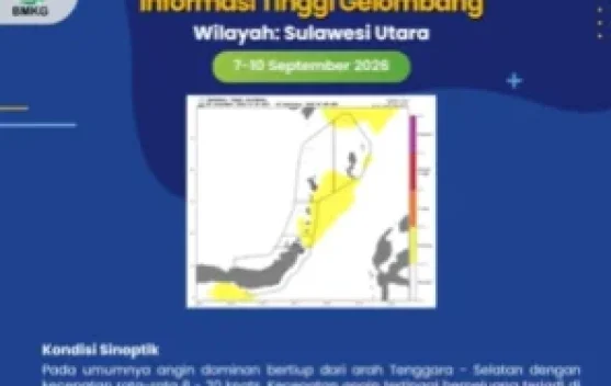Gelombang Laut hingga 2,5 Meter Ancam Perairan Sulut
