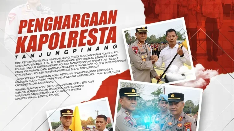 Kapolresta Tanjungpinang Berikan Penghargaan Kepada Personel Berprestasi