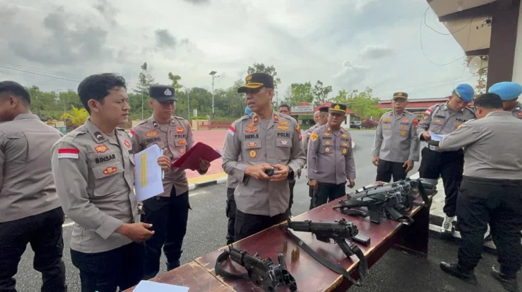 Jelang Lebaran, Polres Bintan Periksa Senjata Api Dinas