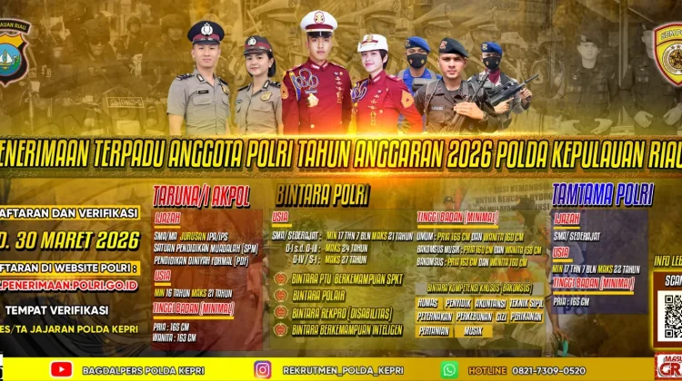 Polda Kepri Ajak Putra-Putri Terbaik Daerah Ikuti Rekrutmen Polri 2026