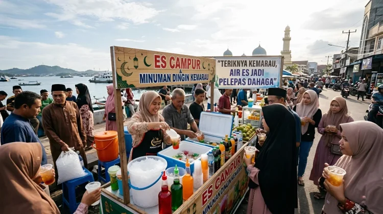 Panas Terik Matahari, Air Es Jadi Pelepas Dahaga