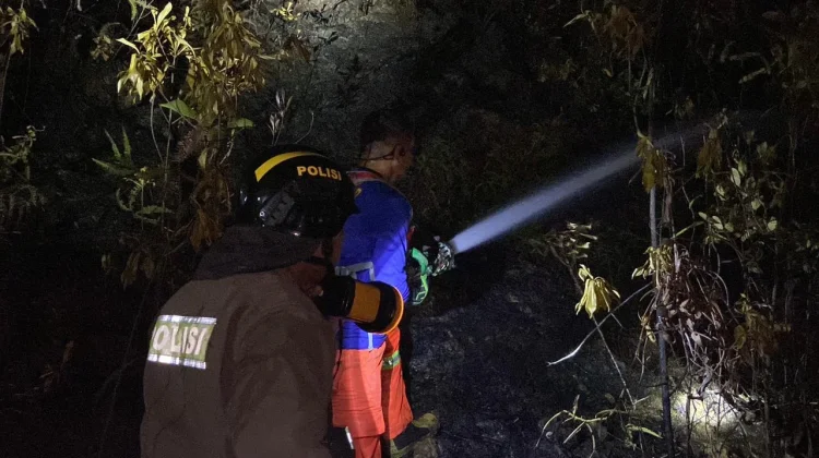 Respons Cepat Polisi Padamkan Karhutla Sekupang