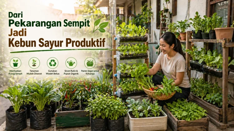 Dari Pekarangan Sempit Jadi Kebun Sayur Produktif