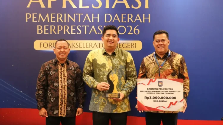 Bintan Raih Terbaik I Creative Financing di Ajang Apresiasi Kemendagri 2026