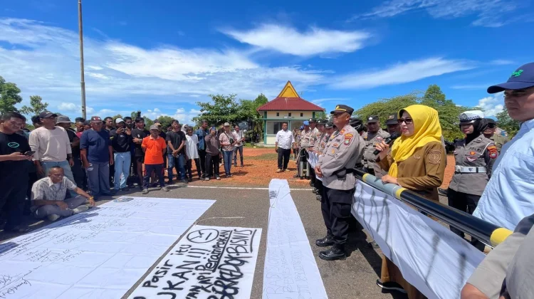 Polres Bintan Kawal Aksi Damai Nelayan Tolak Tambang Pasir Laut