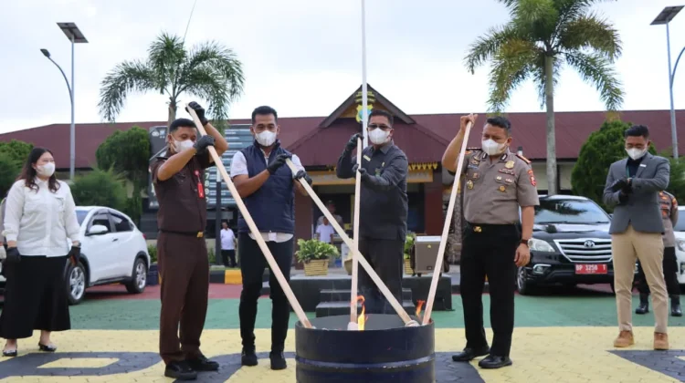 Polresta Tanjungpinang Musnahkan Ribuan Gram Barang Bukti Narkoba
