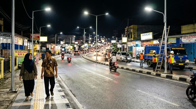 Apresiasi Warga untuk Dishub Tanjungpinang, Lampu Jalan di KM 5 Bawah Diperbaiki