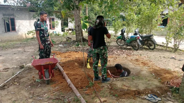 TMMD Ke-129 Kodim 0315/Tanjungpinang Bangun Sumur Bor di Bintan