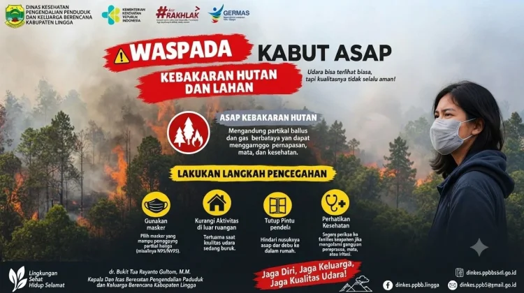 Kabut Asap Dua Pekan, Dinkes Lingga Ingatkan Warga