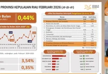 Secara Bulanan Kepri Mengalami Inflasi Sebesar 0,44 Persen, pada Bulan Februari