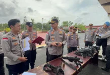 Jelang Lebaran, Polres Bintan Periksa Senjata Api Dinas
