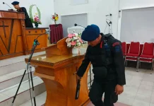 Polsek Tanjungpinang Timur Monitoring Sterilisasi dan Pengamanan Gereja