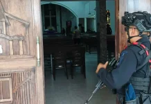 Polsek Tanjungpinang Barat Monitoring Sterilisasi Ibadah Kamis Putih