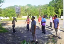 KPU Bintan Gelar Senam Pagi dan Gotong Royong Bersama