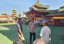 Polres Lingga Sterilisasi Klenteng jelang Perayaan HUT