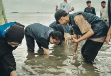 GenBI STAIN SAR Kepri Tanam 500 Lamun di Pantai Nara Bintan