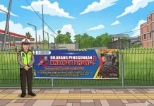 Satlantas Lingga Pasang Spanduk Larangan Knalpot Brong