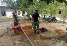 TMMD Ke-129 Kodim 0315/Tanjungpinang Bangun Sumur Bor di Bintan