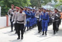 Polres Anambas Kerahkan 45 Personel Meriahkan HUT TNI