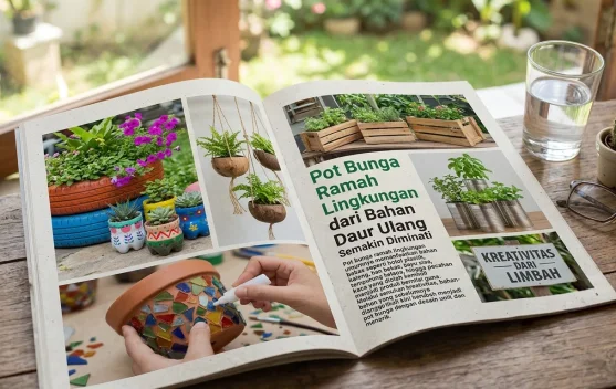 Pot Bunga Ramah Lingkungan dari Bahan Daur Ulang Semakin Diminati