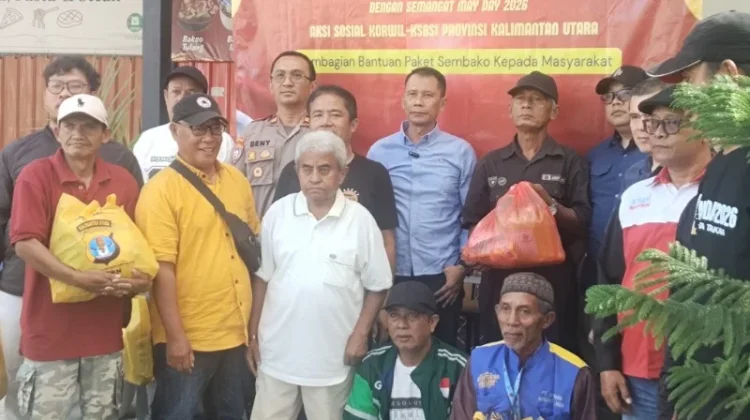 Korwil KSBSI Kaltara Berbagi Sembako di Momen May Day