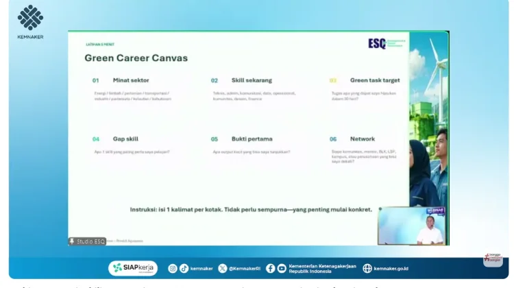 Kemenaker Dorong Pencari Kerja Kuasai Green Skills