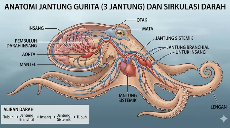 Gurita, Hewan dengan Tiga Jantung