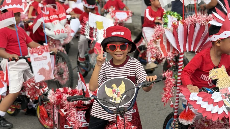 Unik! Koperasi Merah Putih Curi Perhatian di Karnaval Sepeda Paud Adityawarman