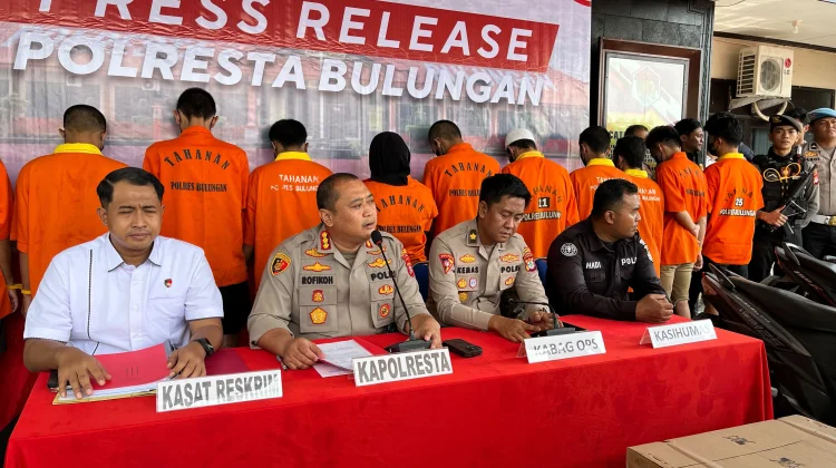 Polresta Bulungan Bongkar 12 Kasus Kriminal, Curanmor hingga Penadahan HP