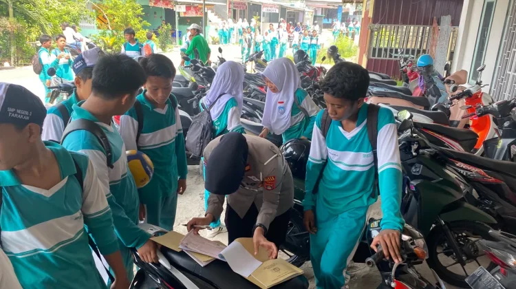 Satlantas Polres Tarakan Menertibkan Puluhan Pelajar bawah Umur Membawa Motor