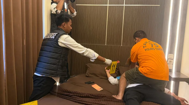Polisi Rekonstruksi Pembunuhan Wanita Salah Satu Hotel di Tarakan
