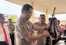 Tegakkan Disiplin Personel, Kapolres Pimpin Pemeriksaan Senpi