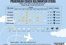 Cuaca Kalimantan Utara Didominasi Cerah hingga Cerah Berawan