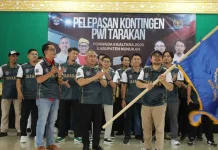 Bawa Misi Juara Umum, Wali Kota Resmi Lepas 40 Atlet PWI Tarakan ke Porwada II Kaltara