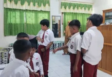 Hari Pertama Sekolah, Kehadiran Siswa SDN 041 Tarakan Belum 100 Persen