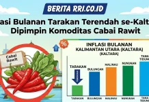 Inflasi Bulanan Tarakan Terendah se-Kaltara, Dipimpin Komoditas Cabai Rawit