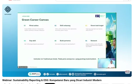 Kemenaker Dorong Pencari Kerja Kuasai Green Skills