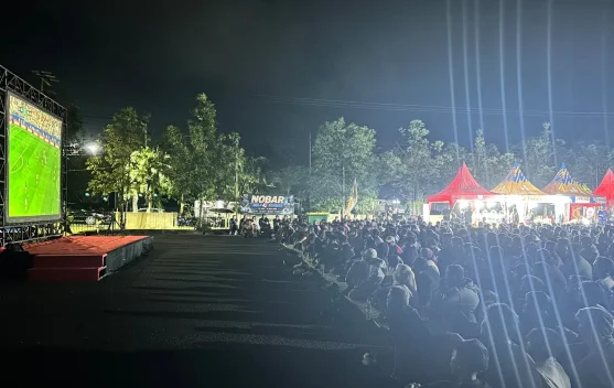 Nobar Piala Dunia Pemkot Tarakan dan RRI-TVRI Dibanjiri Ribuan Warga