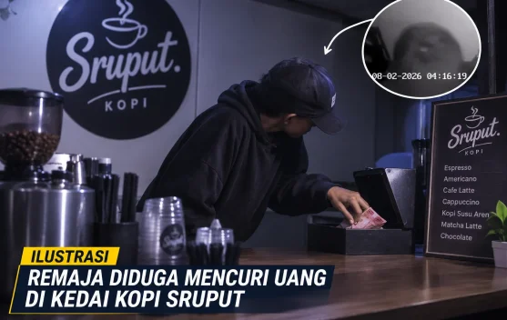 CCTV Rekam Remaja Diduga Curi Uang di Kedai Kopi