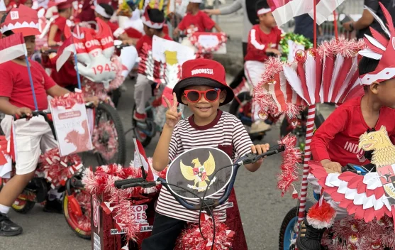 Unik! Koperasi Merah Putih Curi Perhatian di Karnaval Sepeda Paud Adityawarman