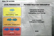 Cuaca Ekstrem di Tarakan-Bulungan Masih Berstatus Siaga!