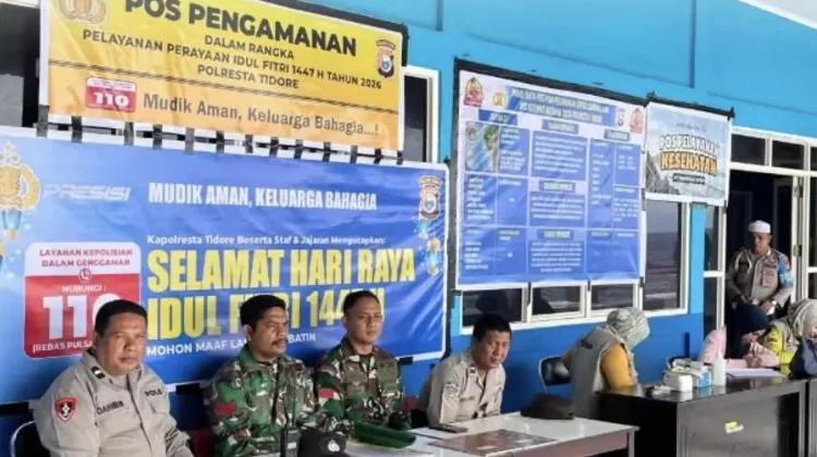 Personel Kodim 1505/Tidore Siaga di Pos Pengamanan