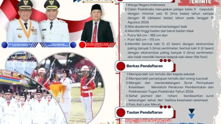 Pendaftaran Paskibraka Kota Ternate 2026 Masih Dibuka hingga 31 Maret