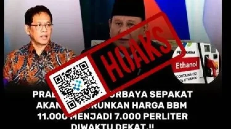 [HOAKS] Presiden Prabowo dan Purbaya Sepakat Harga Pertalite Jadi Rp7.000 per Liter