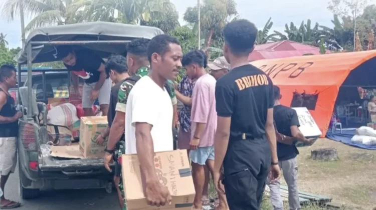 TNI-Polri Kawal dan  Pastikan Bantuan Tiba di Pengungsian Sibenpopo